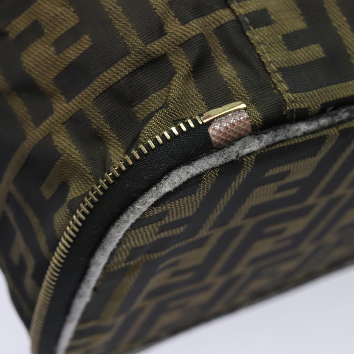 FENDI Vanity Zucca Canvas Pouch Black Brown bs15783