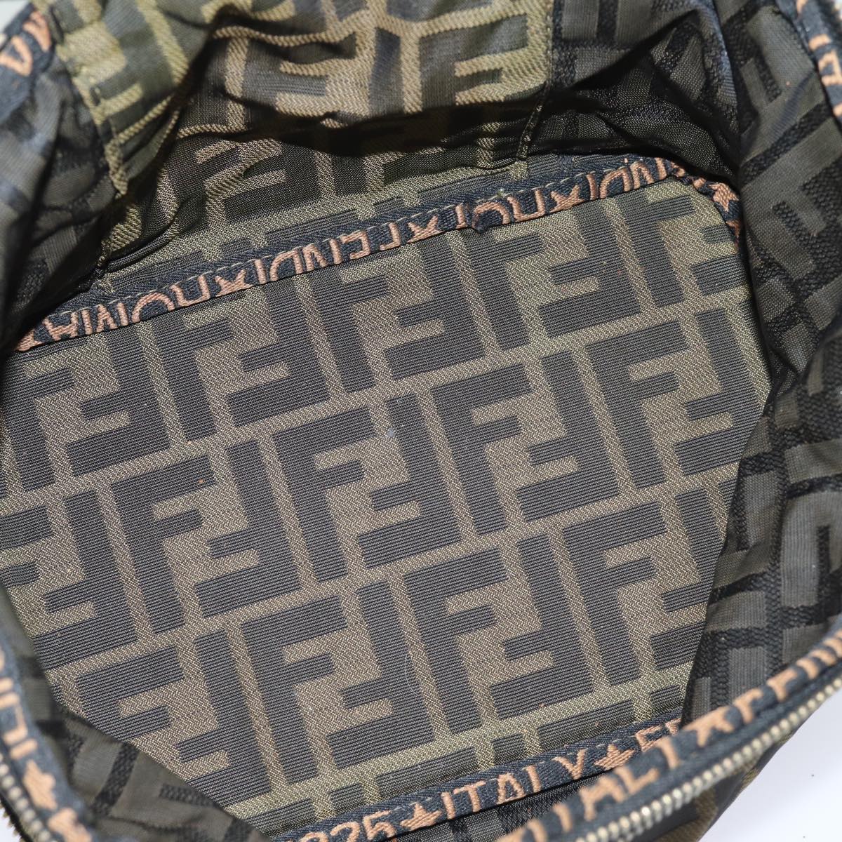 FENDI Vanity Zucca Canvas Pouch Black Brown bs15783