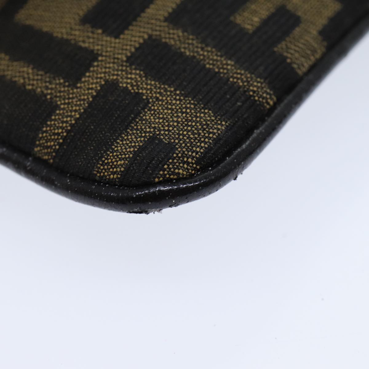 FENDI Vanity Zucca Canvas Pouch Black Brown bs15787