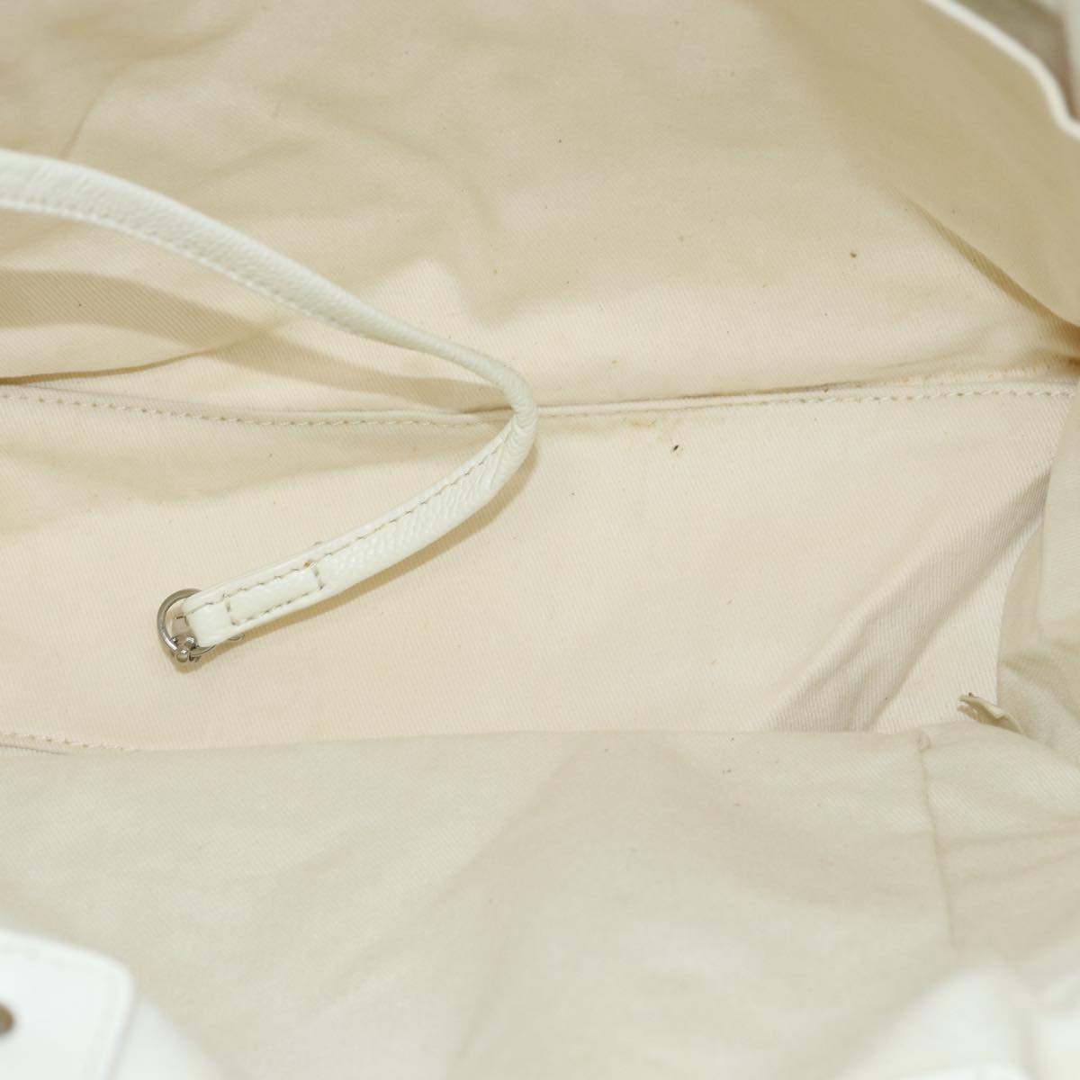 CHANEL Tote Bag Canvas White CC bs15848