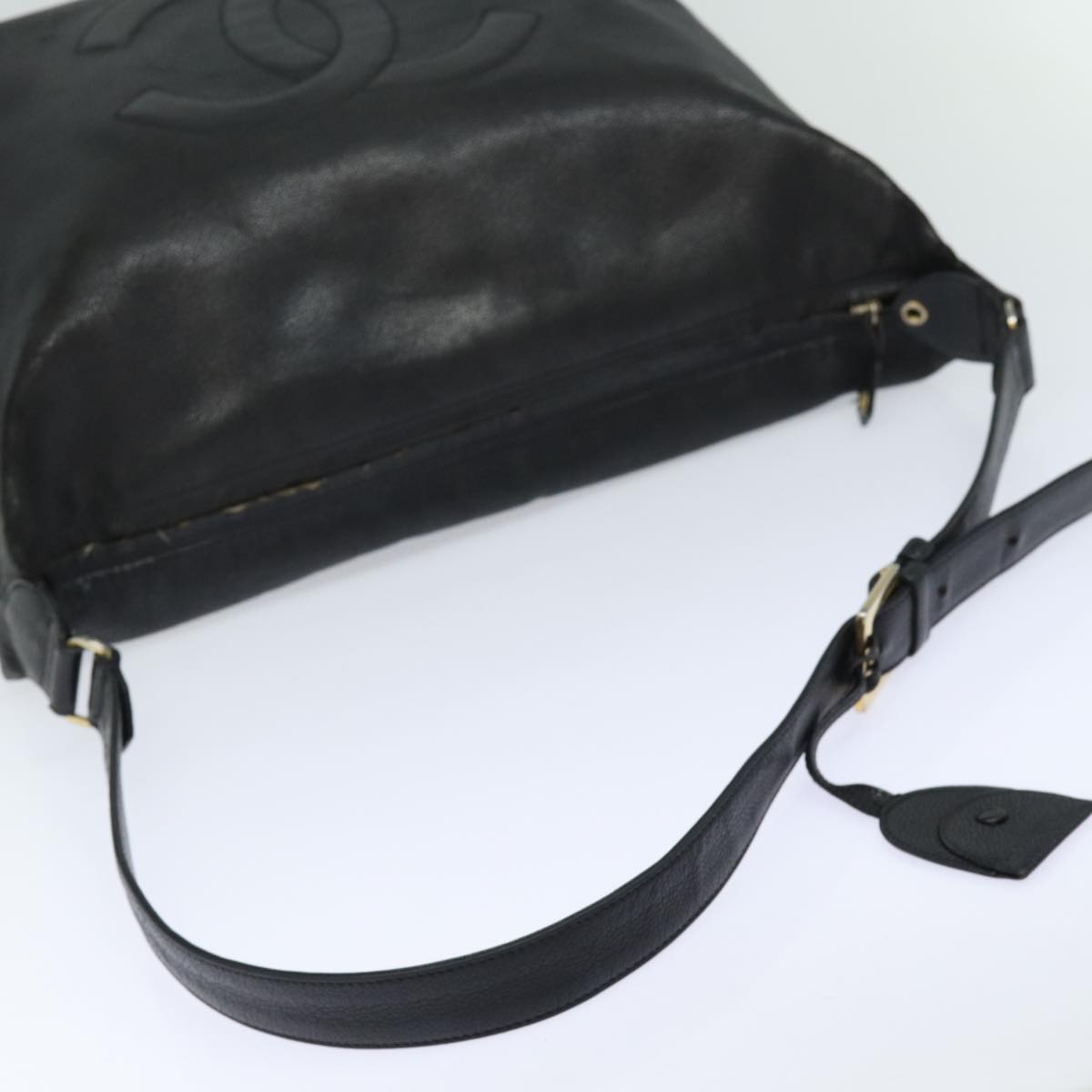 CHANEL COCO Mark Shoulder Bag Caviar Skin Black CC bs15856