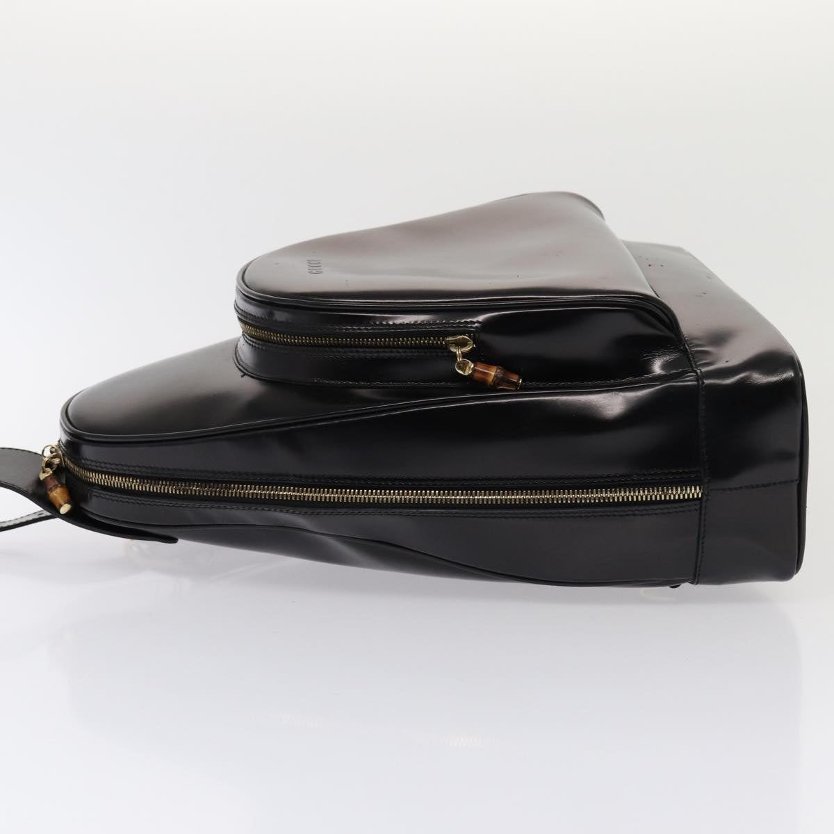 GUCCI Body Bag Enamel Black 003 2113 0027 bs15880