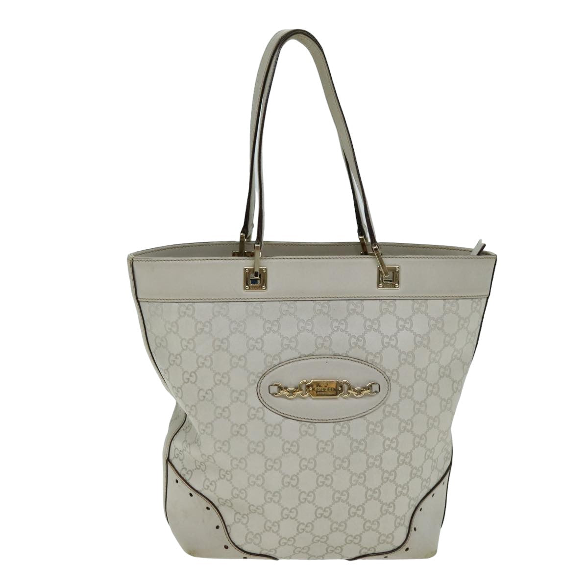 GUCCI GG Canvas Guccissima Tote Bag White 145984 bs15884