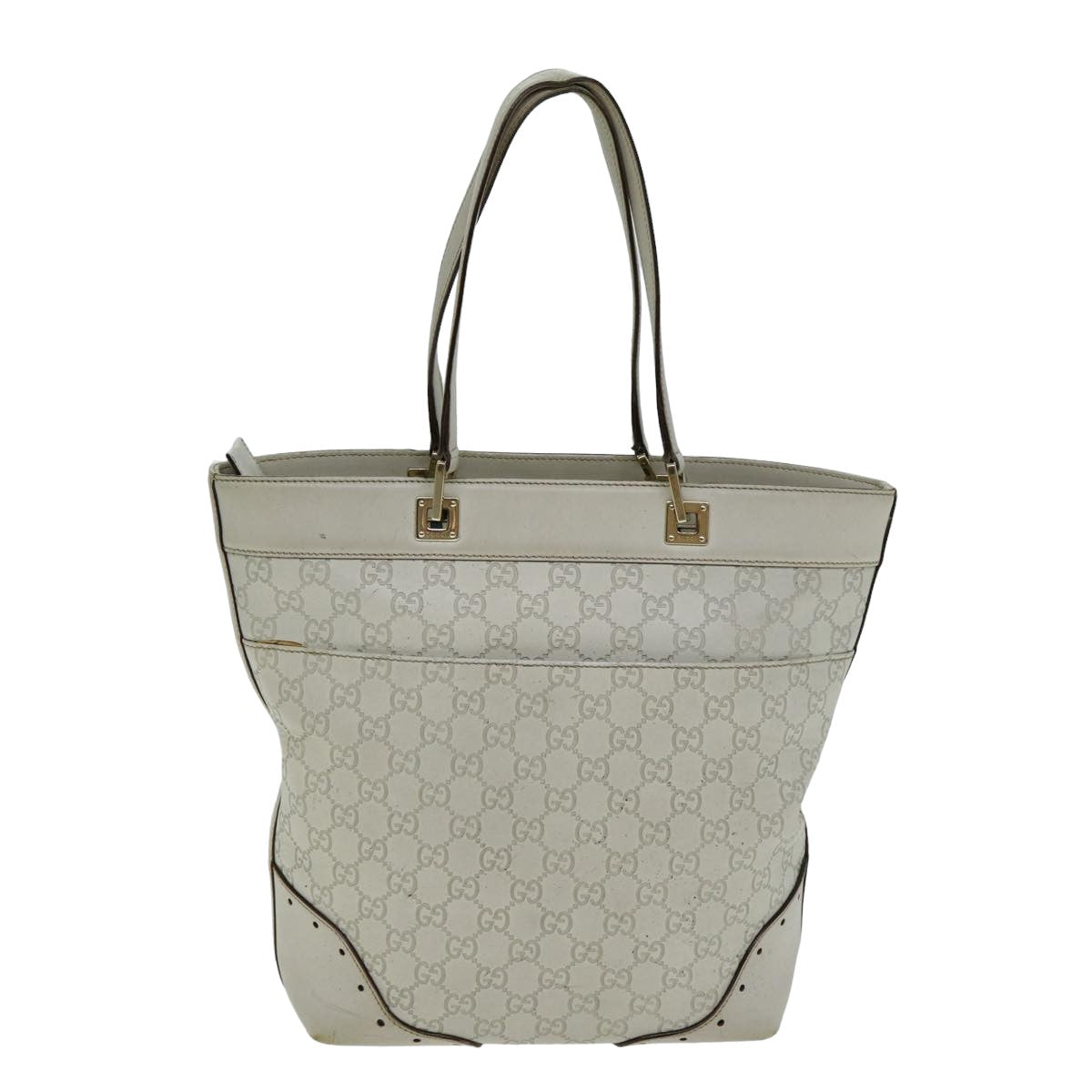 GUCCI GG Canvas Guccissima Tote Bag White 145984 bs15884