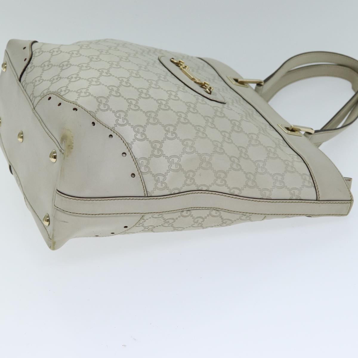 GUCCI GG Canvas Guccissima Tote Bag White 145984 bs15884