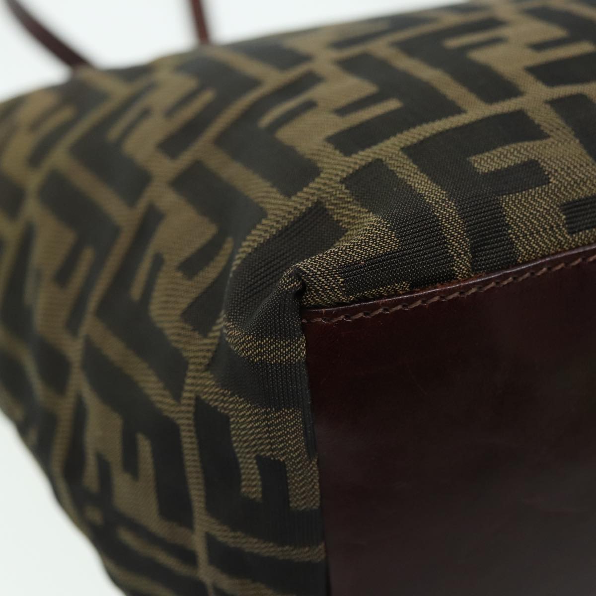 FENDI Zucca Canvas Tote Bag Brown Black bs15988