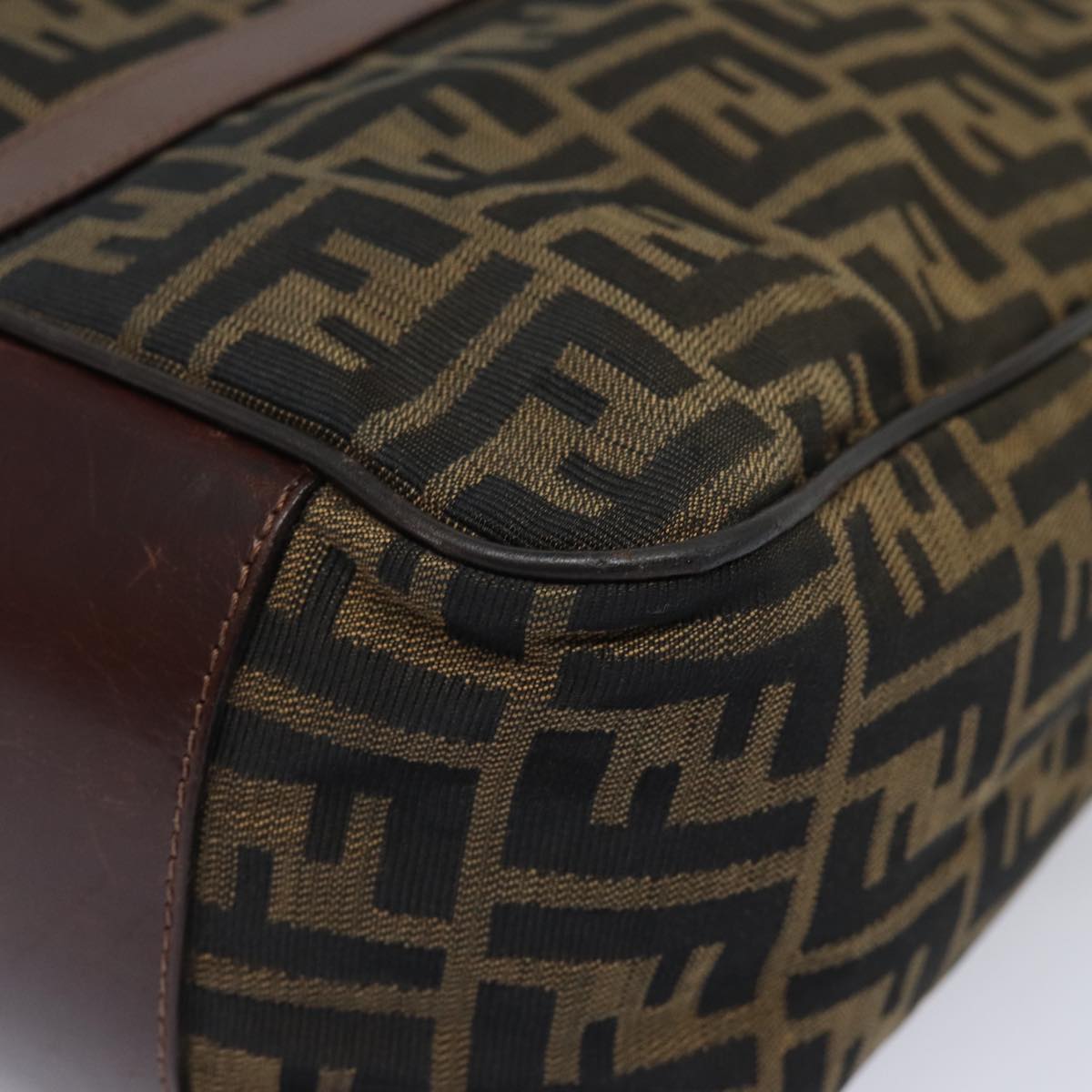 FENDI Zucca Canvas Tote Bag Brown Black bs15989