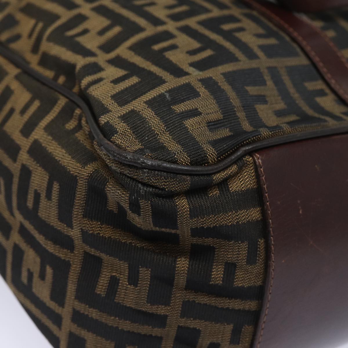 FENDI Zucca Canvas Tote Bag Brown Black bs15989