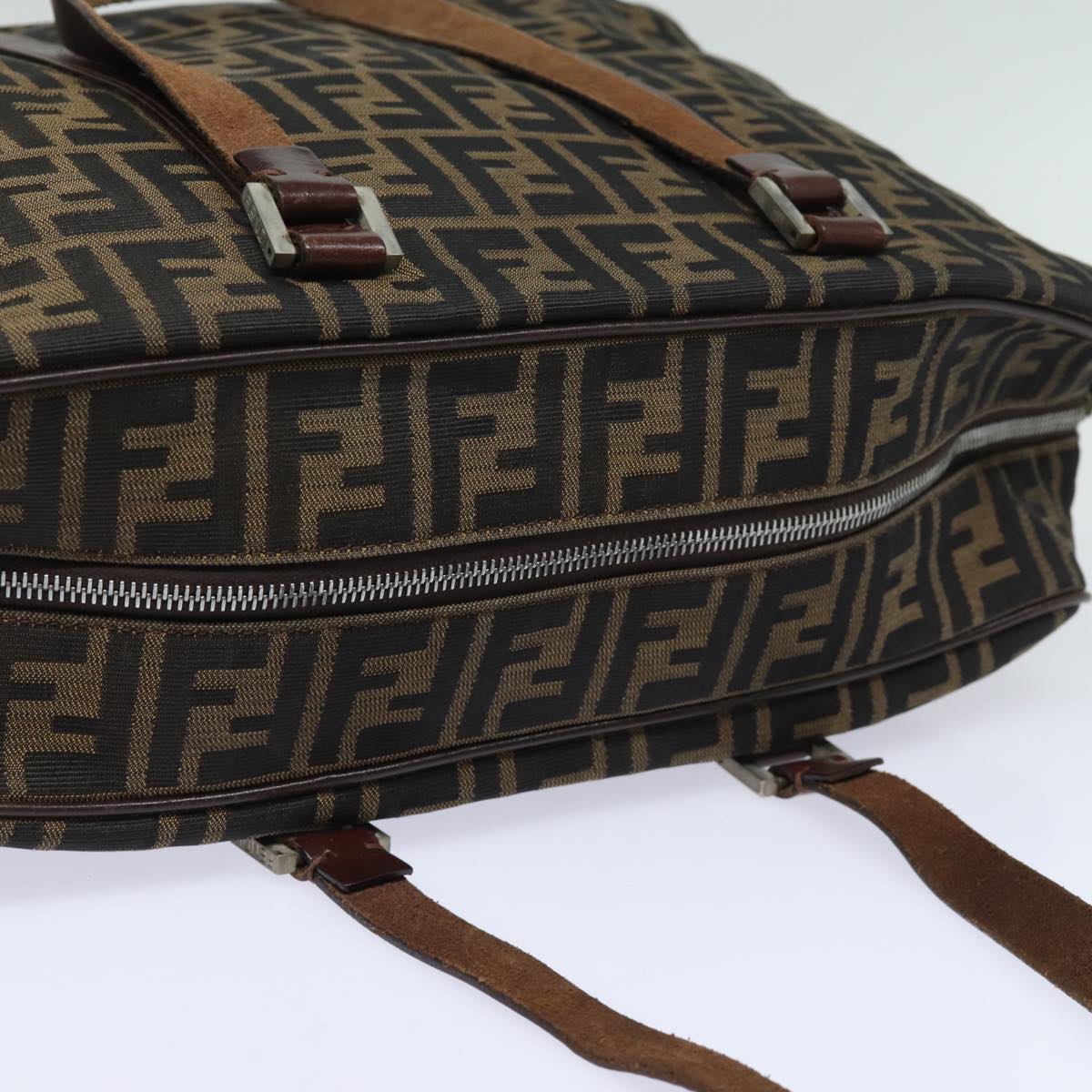 FENDI Zucca Canvas Tote Bag Brown Black bs15989