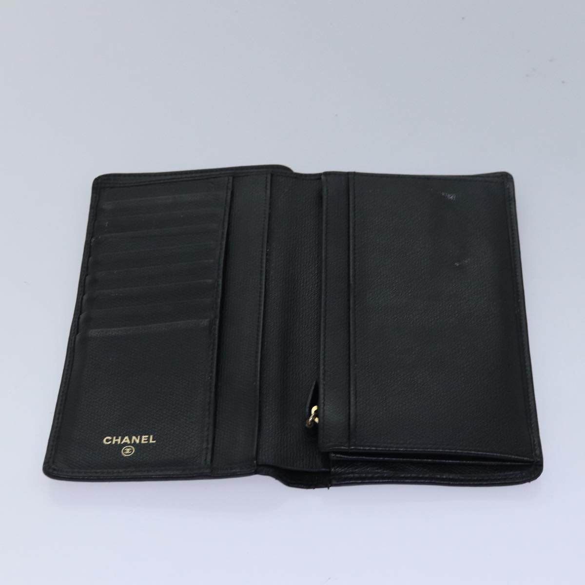 CHANEL Wallet Leather Black CC bs16073