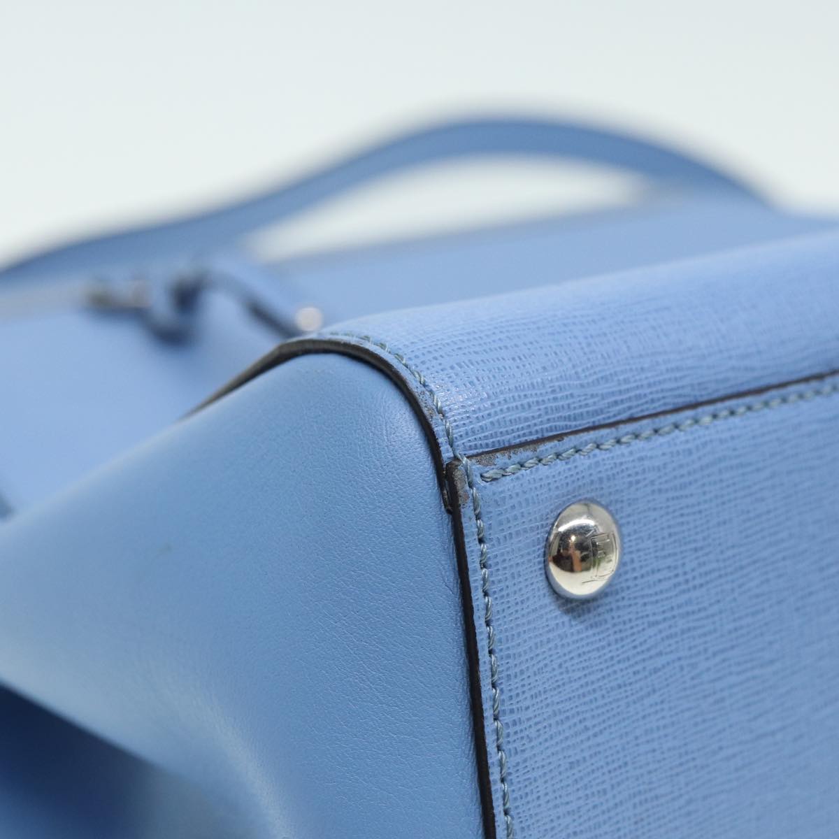 FENDI Hand Bag Leather 2way Blue bs16088