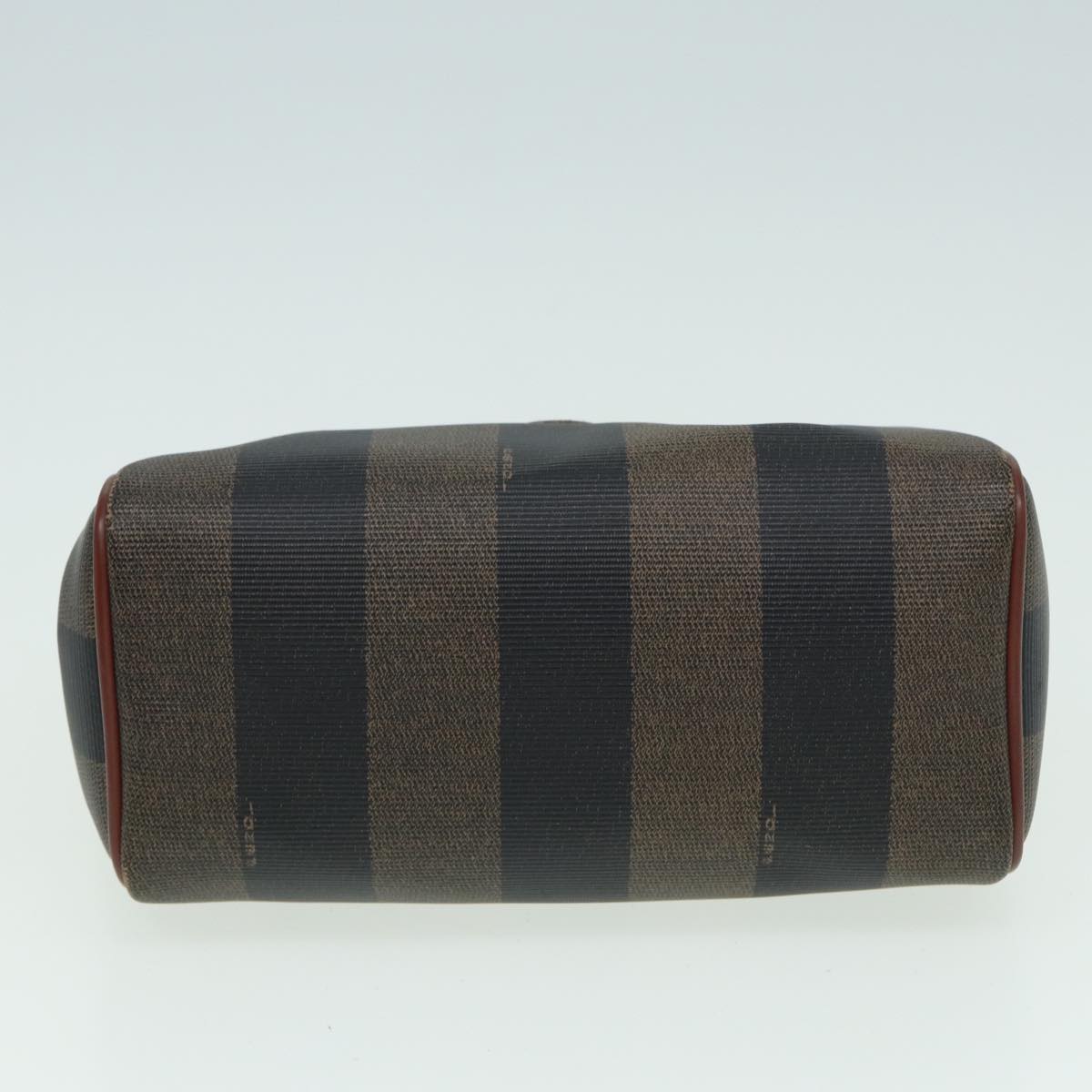 FENDI Pecan Canvas Hand Bag PVC Leather Brown bs16139