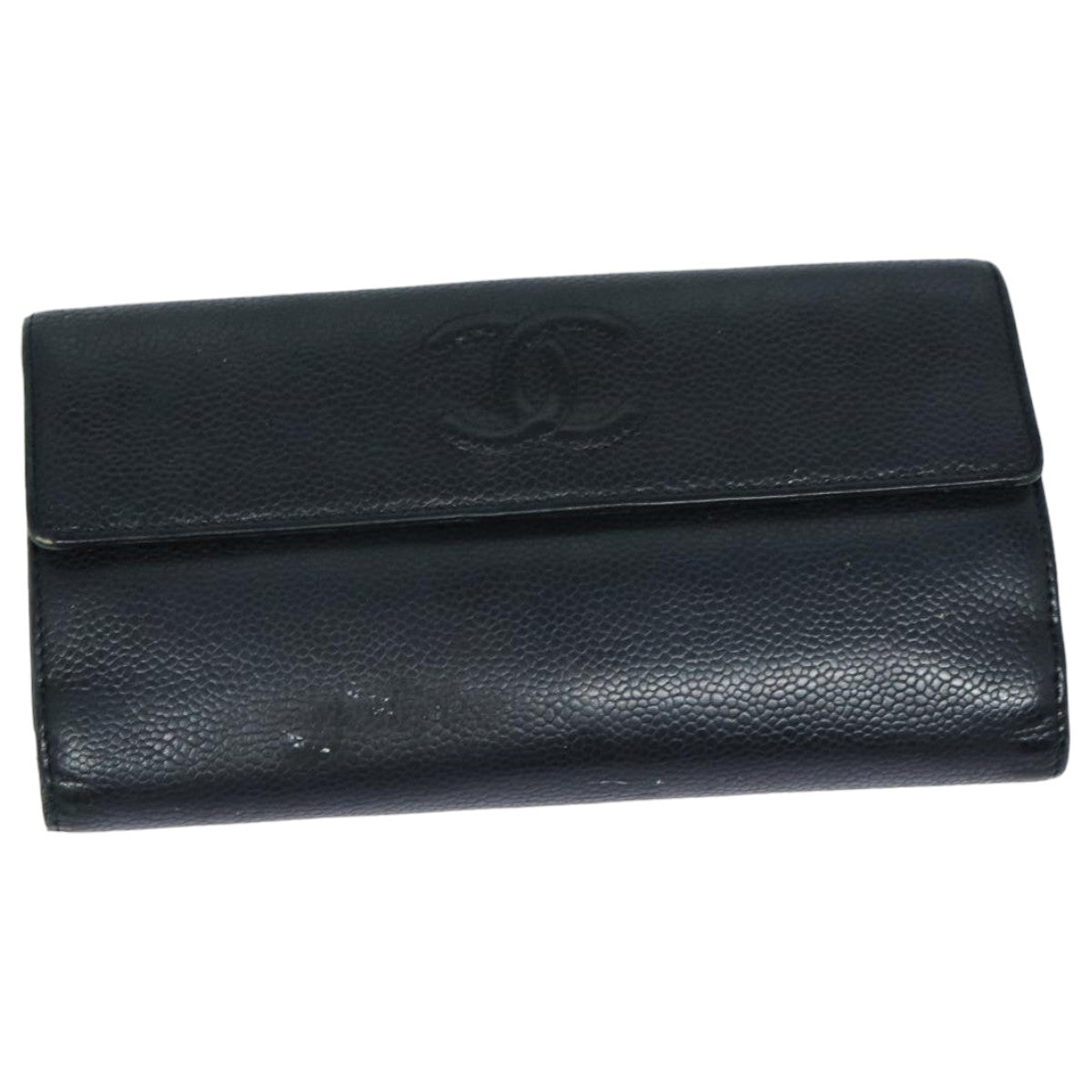 CHANEL COCO Mark Wallet Caviar Skin Black CC bs16186