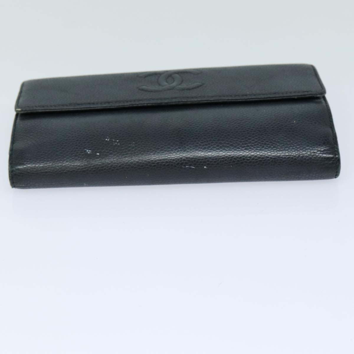 CHANEL COCO Mark Wallet Caviar Skin Black CC bs16186