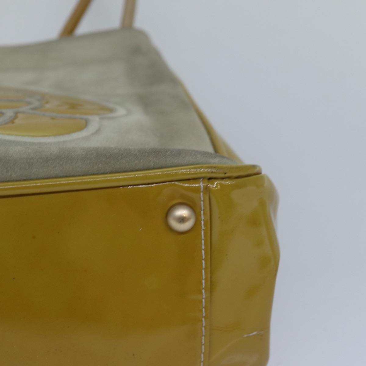 CHANEL Camelia Tote Bag Suede Yellow CC bs16253
