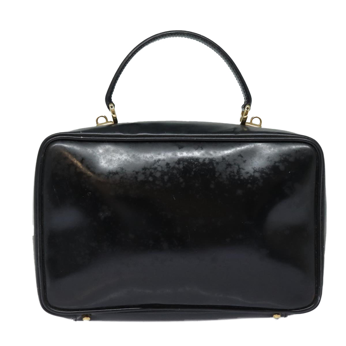 GUCCI Bamboo Vanity Hand Bag Patent leather Black bs16299
