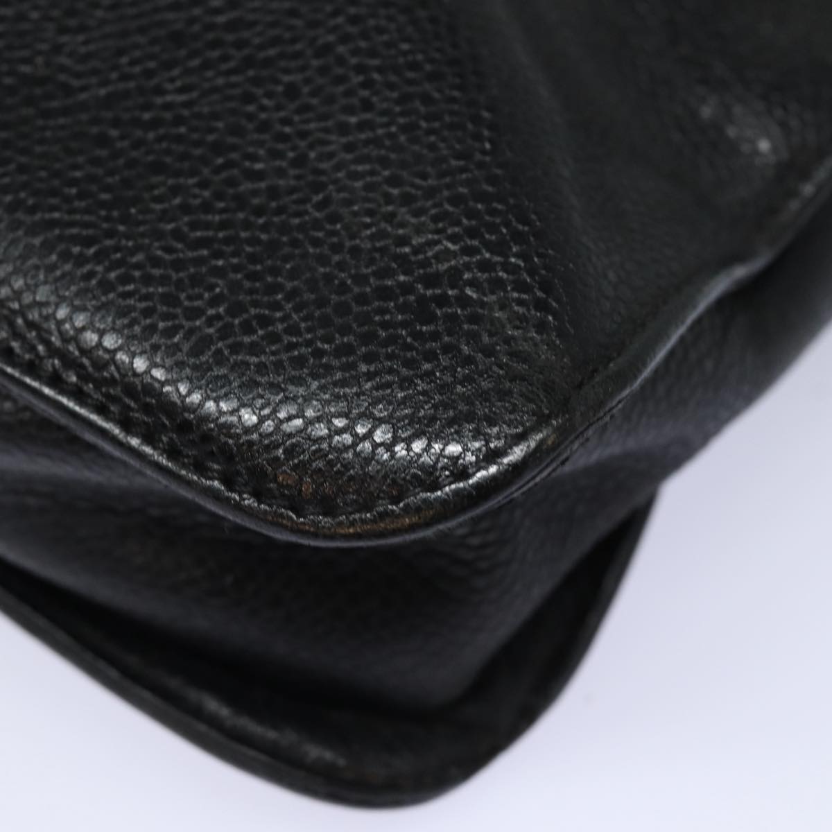 CHANEL Hand Bag Caviar Skin Black CC bs16380