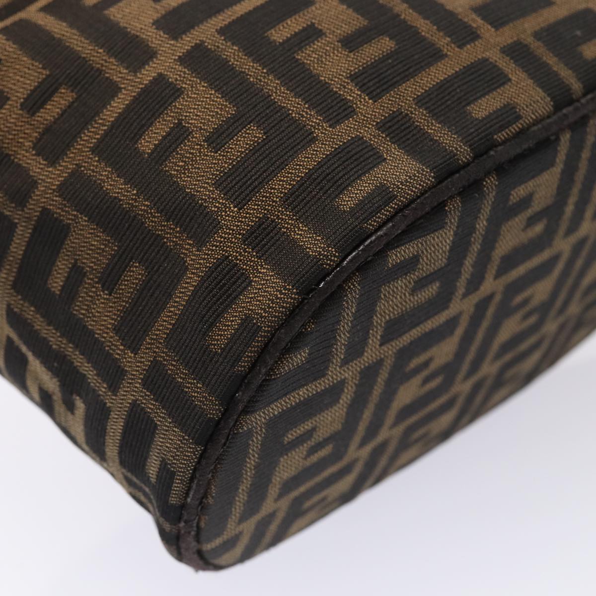 FENDI Zucca Canvas Vanity Pouch Brown Black bs16396