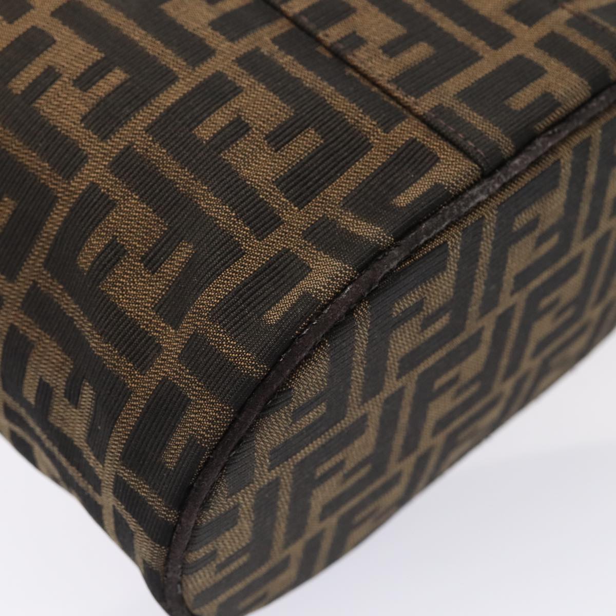 FENDI Zucca Canvas Vanity Pouch Brown Black bs16396