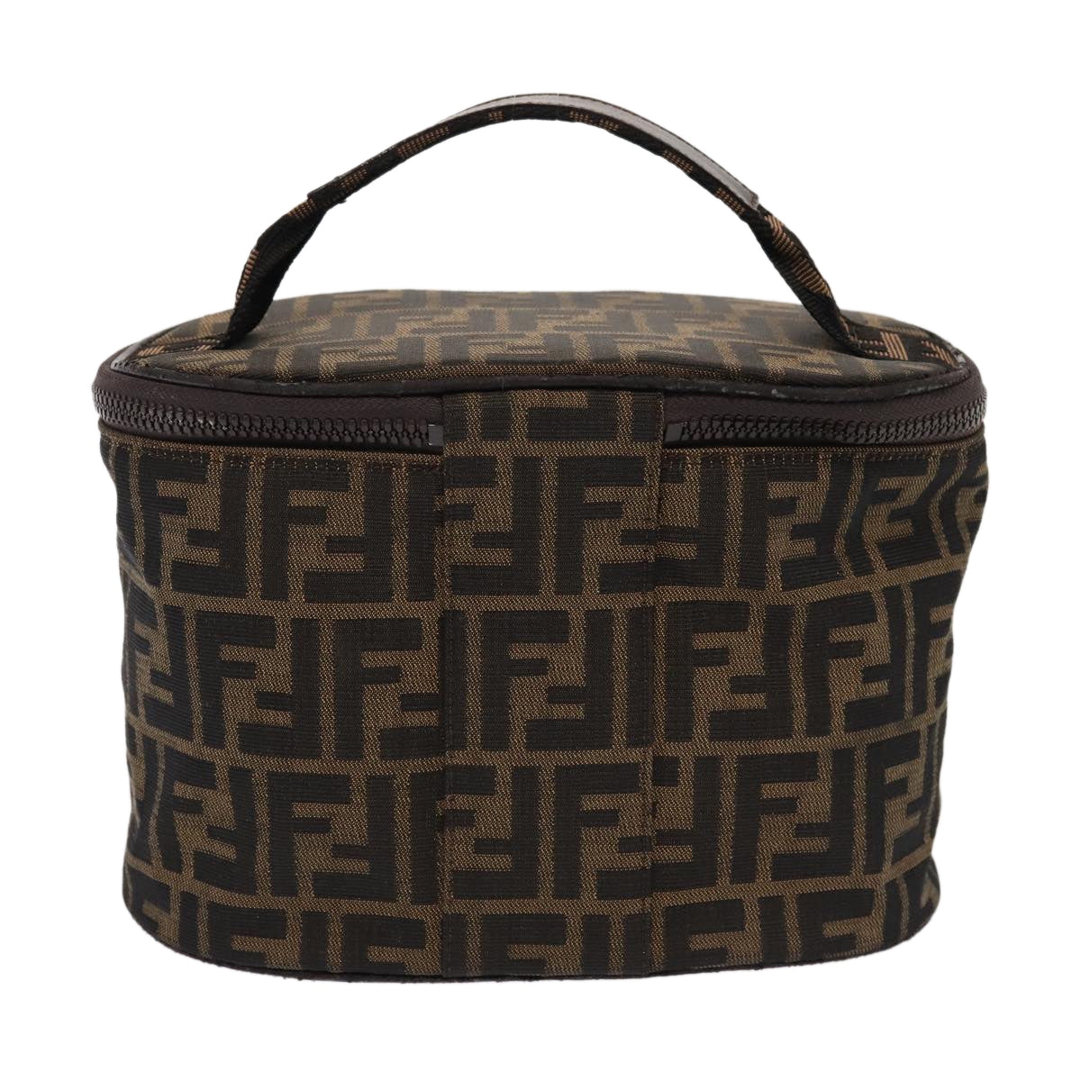 FENDI Zucca Canvas Vanity Pouch Brown Black bs16396