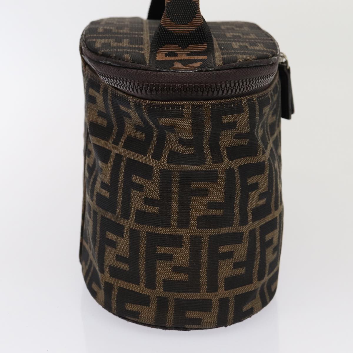 FENDI Zucca Canvas Vanity Pouch Brown Black bs16396