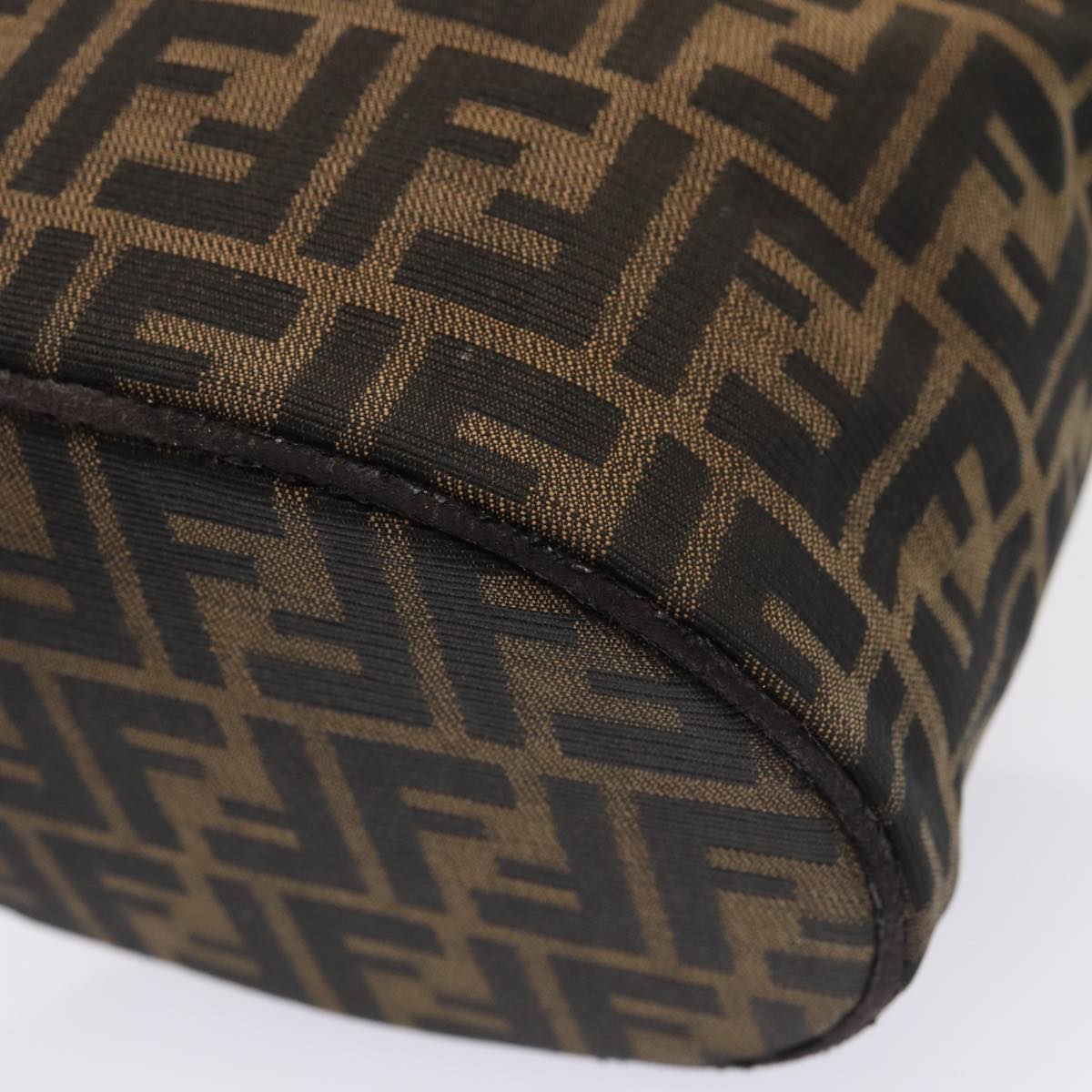FENDI Zucca Canvas Vanity Pouch Brown Black bs16396