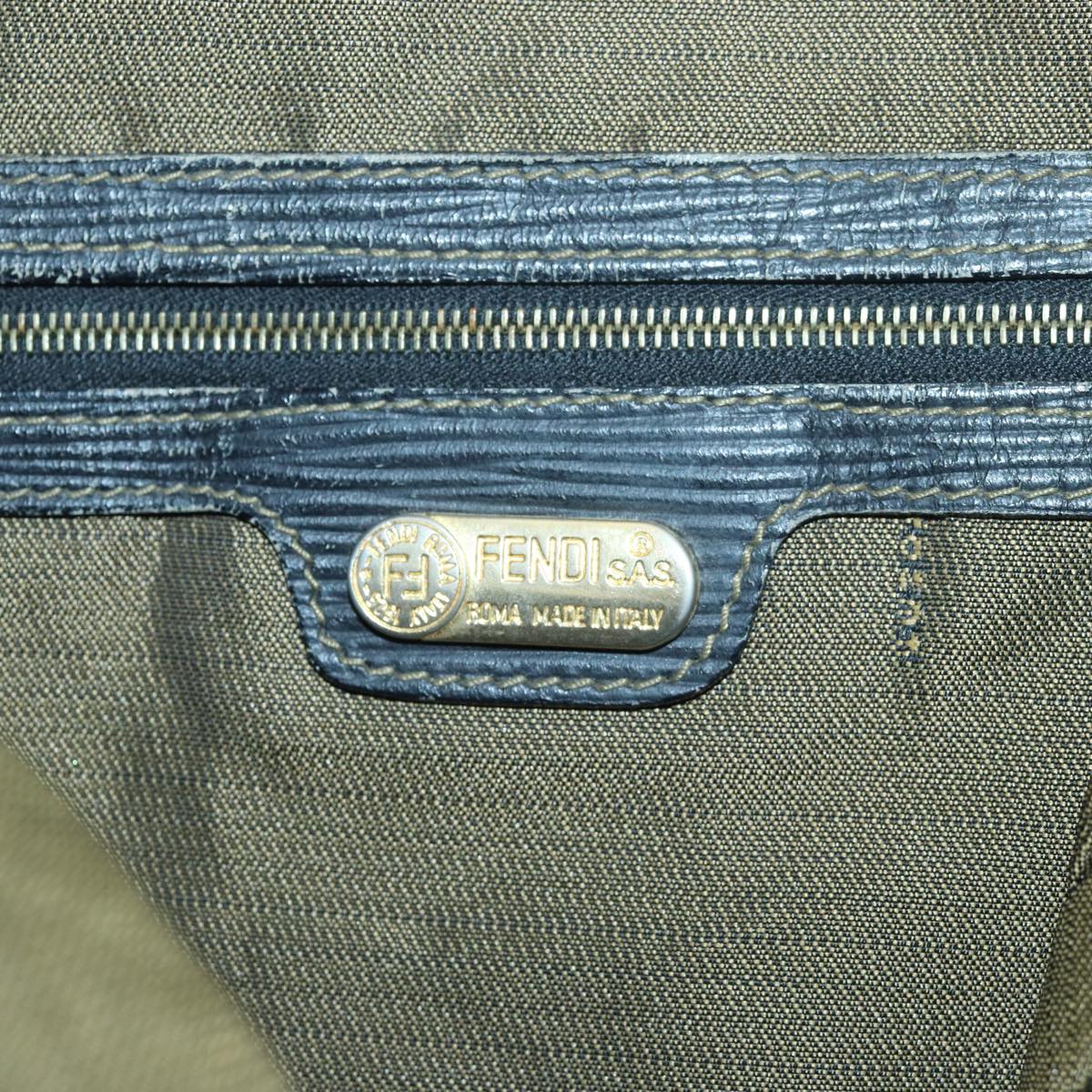 FENDI Zucca Canvas Shoulder Bag Brown Black bs16397