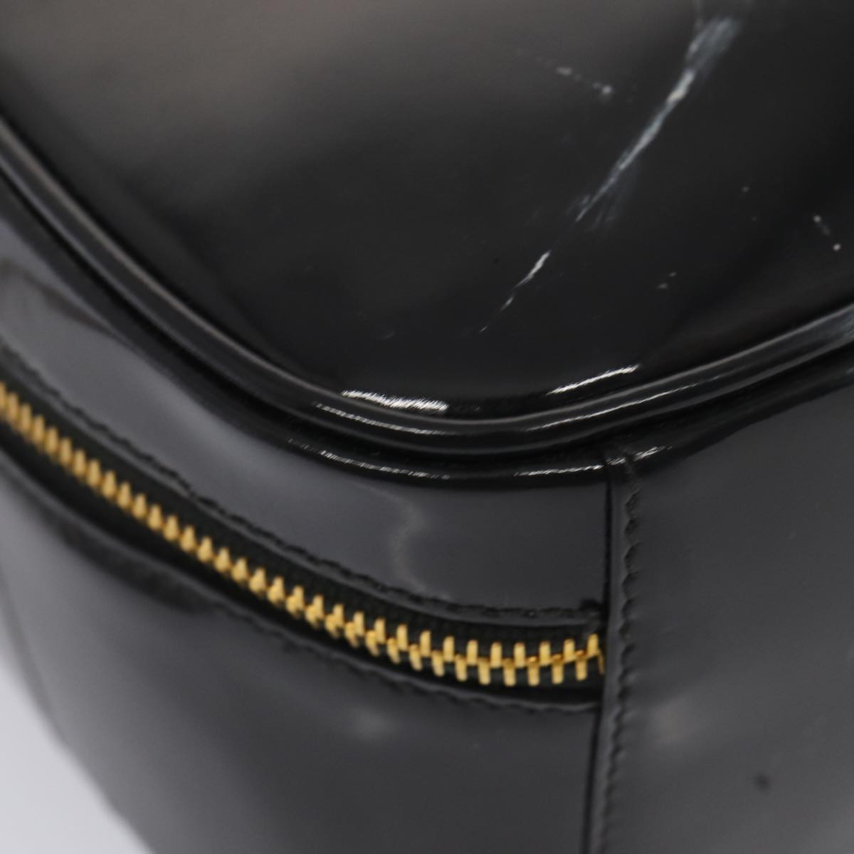 GUCCI Bamboo Vanity Shoulder Bag Enamel 2way Black 000 2040 0323 bs16407