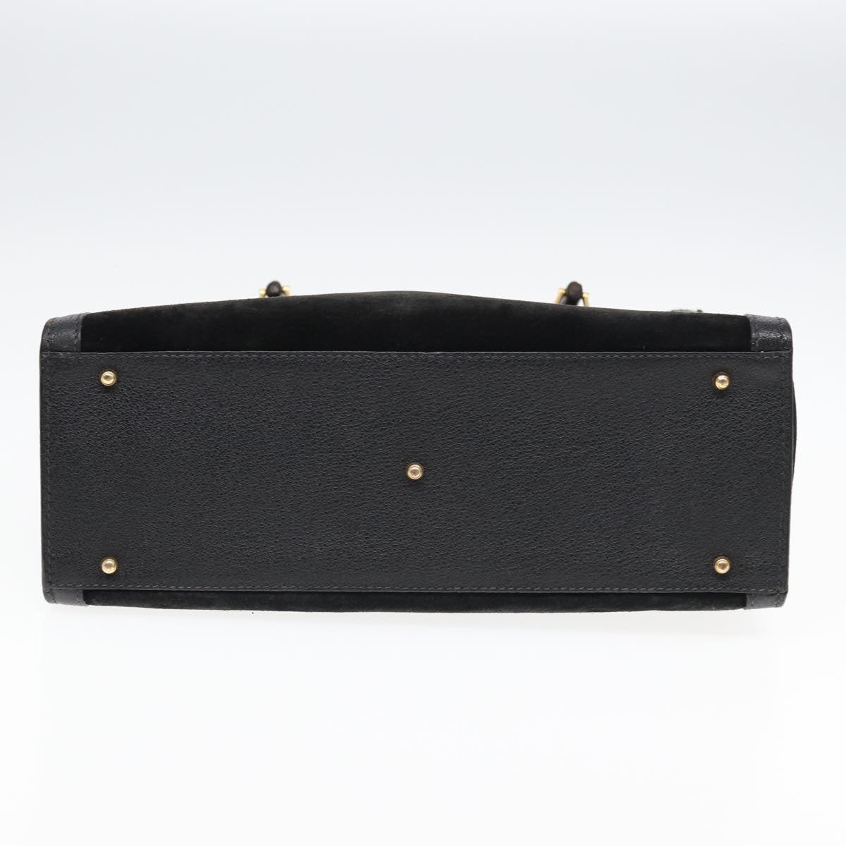 GUCCI Bamboo Hand Bag Suede Black 002 123 0260 bs16481