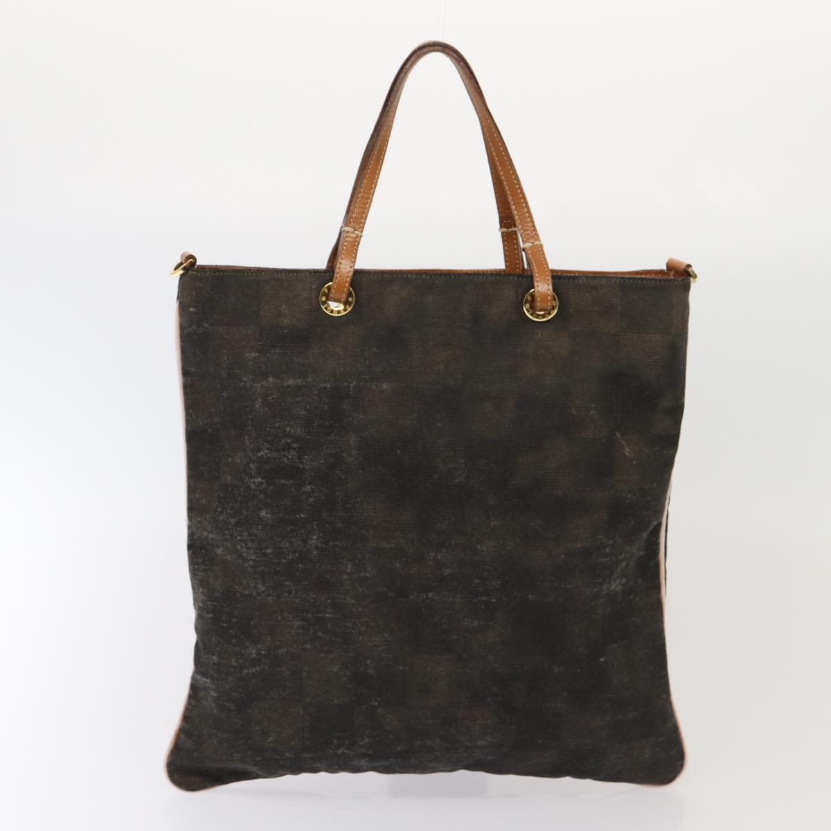 FENDI Pecan Canvas Hand Bag Canvas 4Set Black Brown bs16504