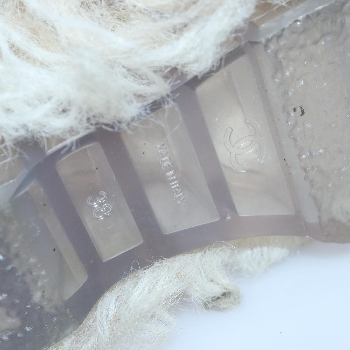 CHANEL boots Wool Beige CC bs16505