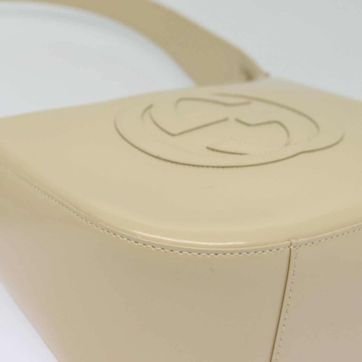 GUCCI Shoulder Bag Enamel Beige Silver 007 2046 0250 bs16623