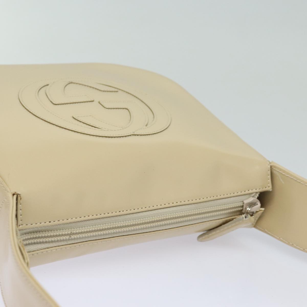 GUCCI Shoulder Bag Enamel Beige Silver 007 2046 0250 bs16623