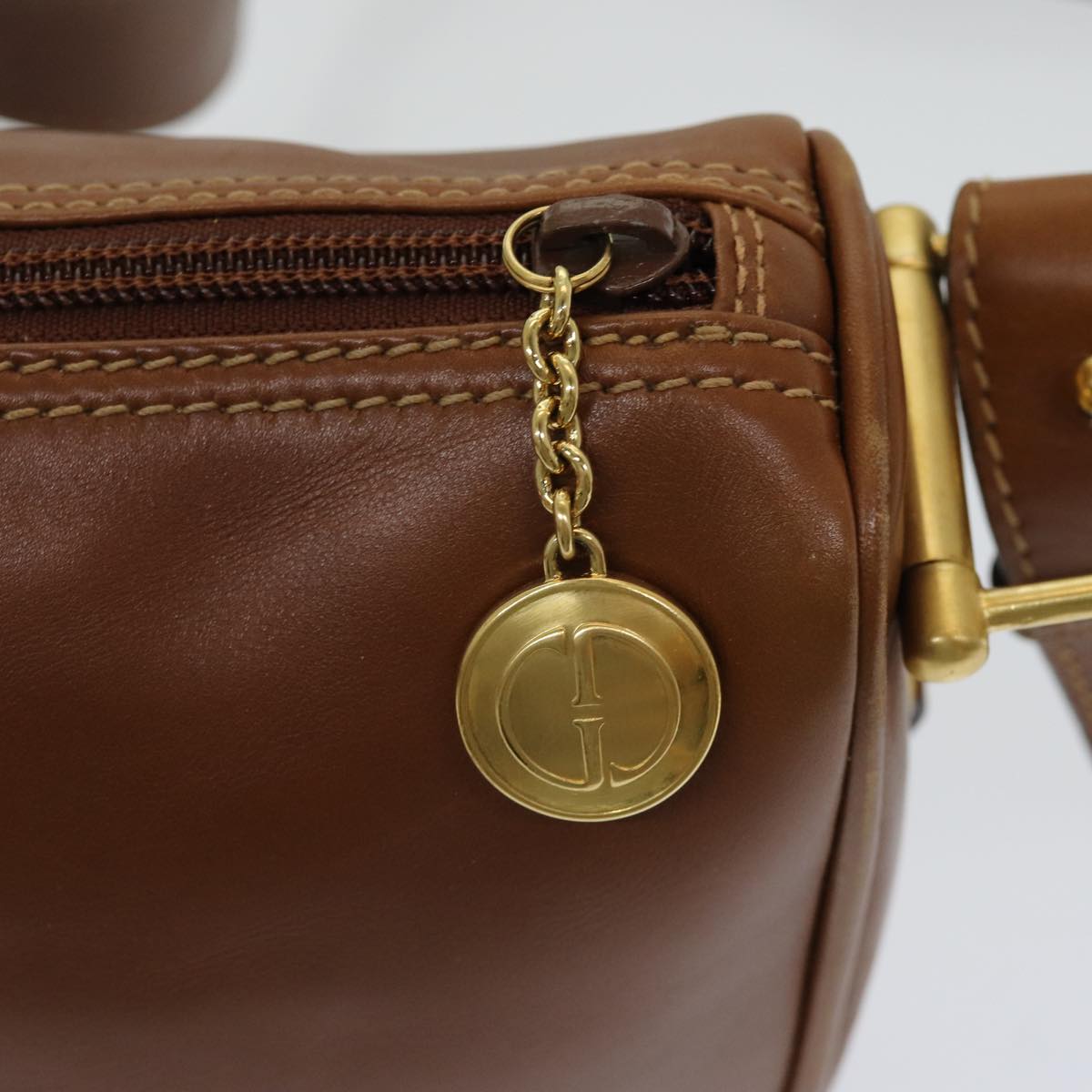 GUCCI Horsebit Shoulder Bag Leather Brown Gold 007 090 0213 bs16624