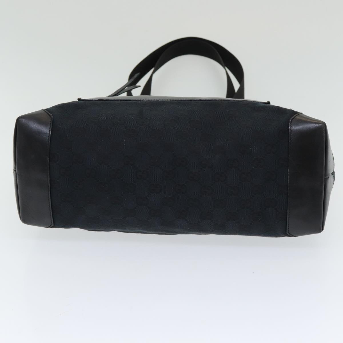 GUCCI GG Canvas Tote Bag Leather Black Silver 019 0426 2404 bs16708