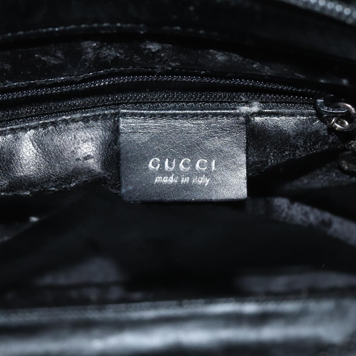 GUCCI Shoulder Bag Leather Black bs16709