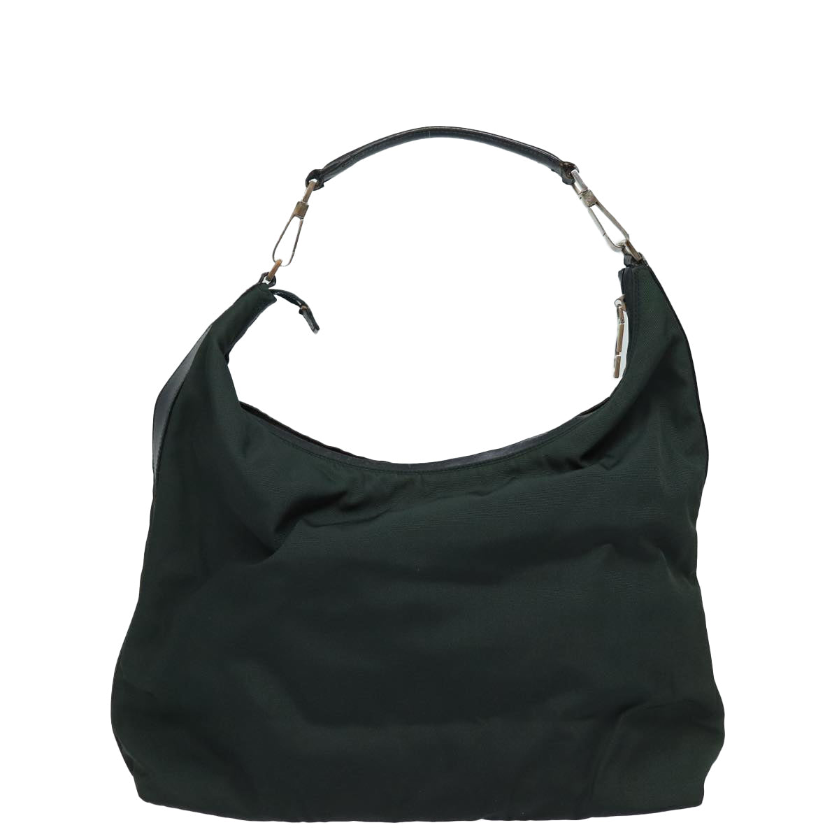 GUCCI Shoulder Bag Nylon Khaki Silver 001 1955 bs16720