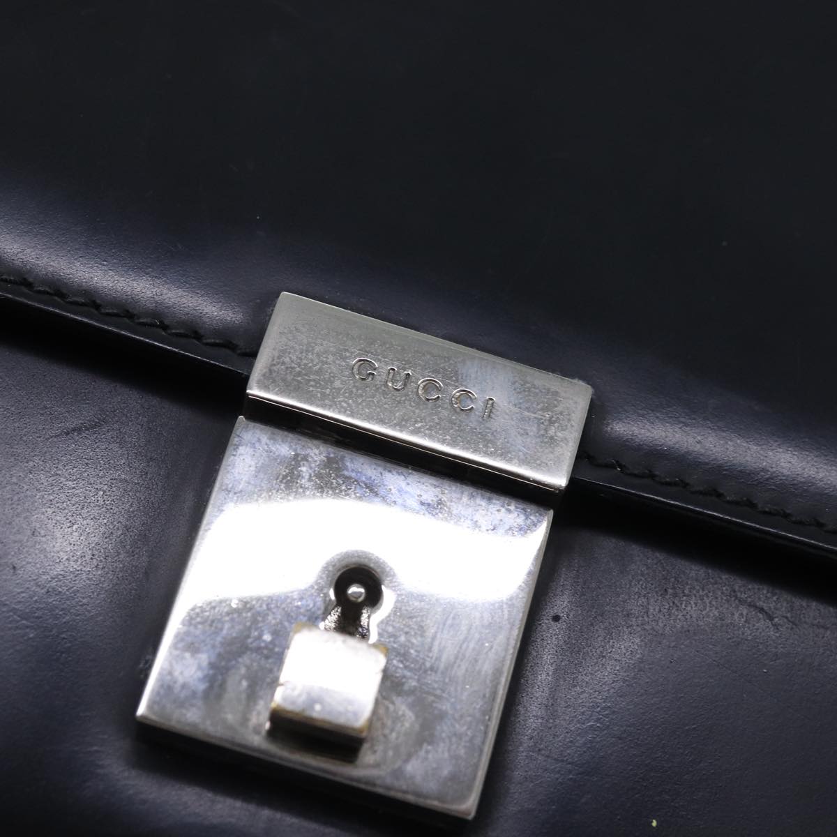 GUCCI Clutch Bag Leather Black bs16721
