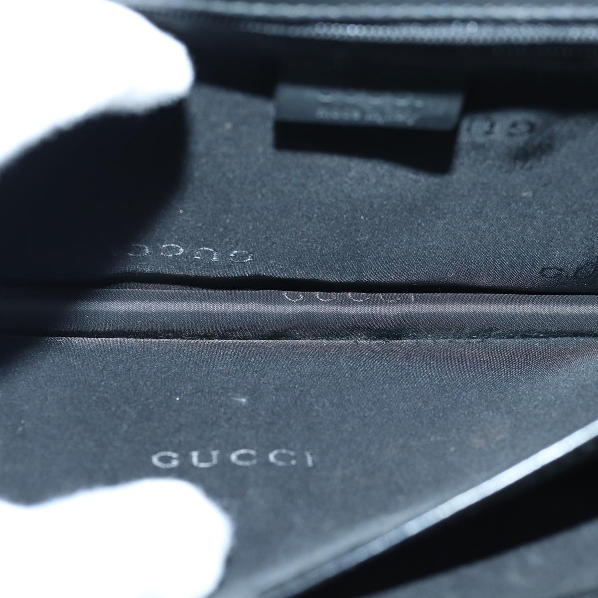 GUCCI Clutch Bag Leather Black bs16721