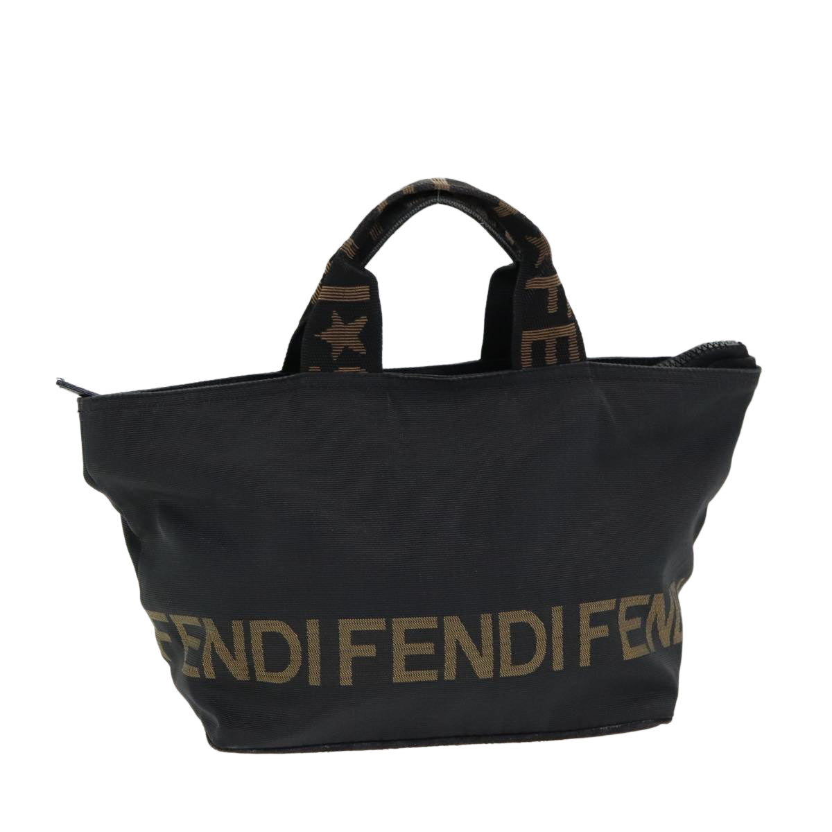 FENDI Hand Bag Nylon Black Silver bs16735