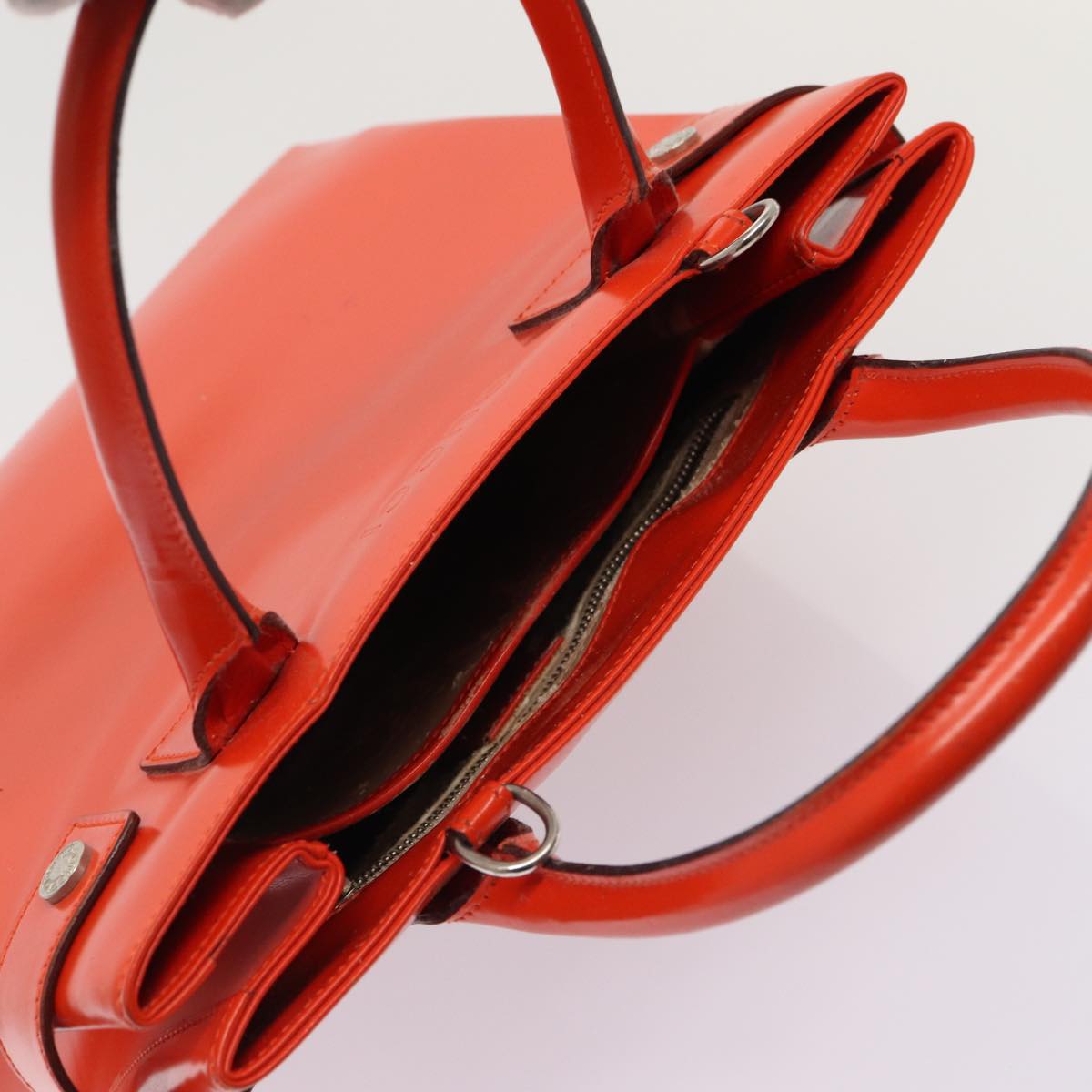GUCCI Hand Bag Patent leather 2way Orange bs16767
