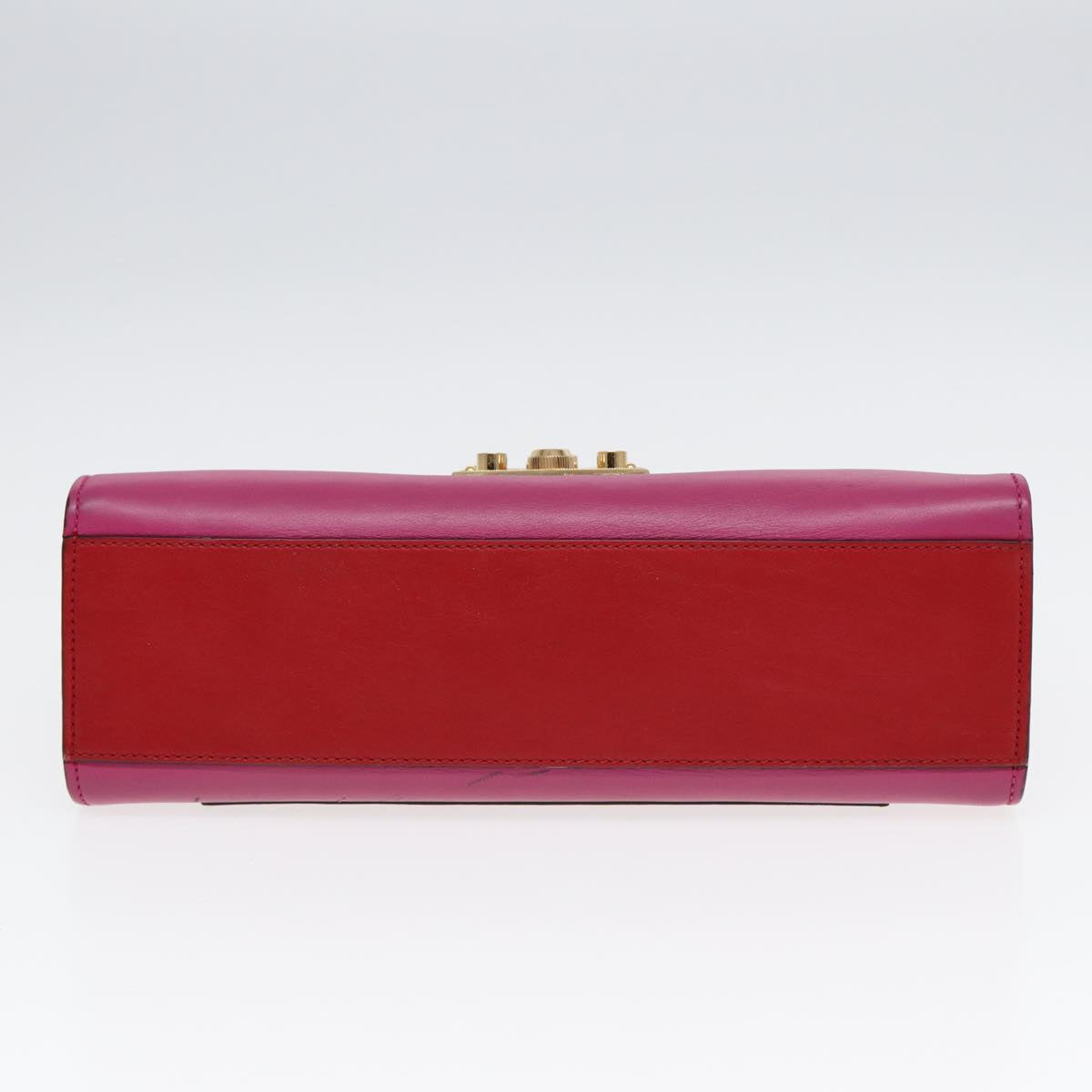 GUCCI Padlock Chain Shoulder Bag Leather Red Pink bs16789