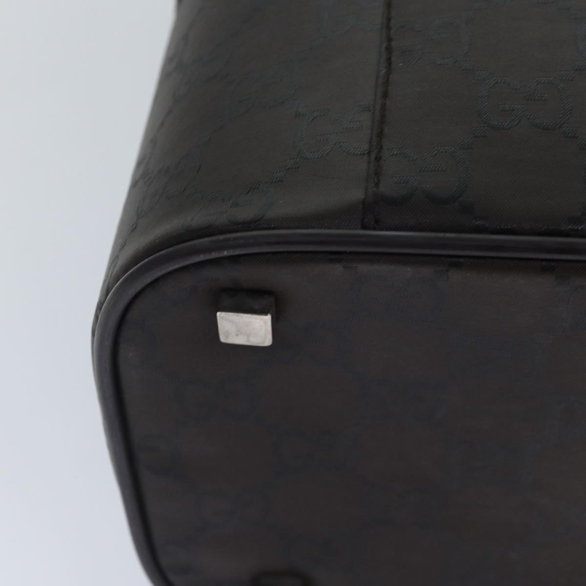 GUCCI GG Canvas Vanity Hand Bag Black Silver 013 0081 bs16857