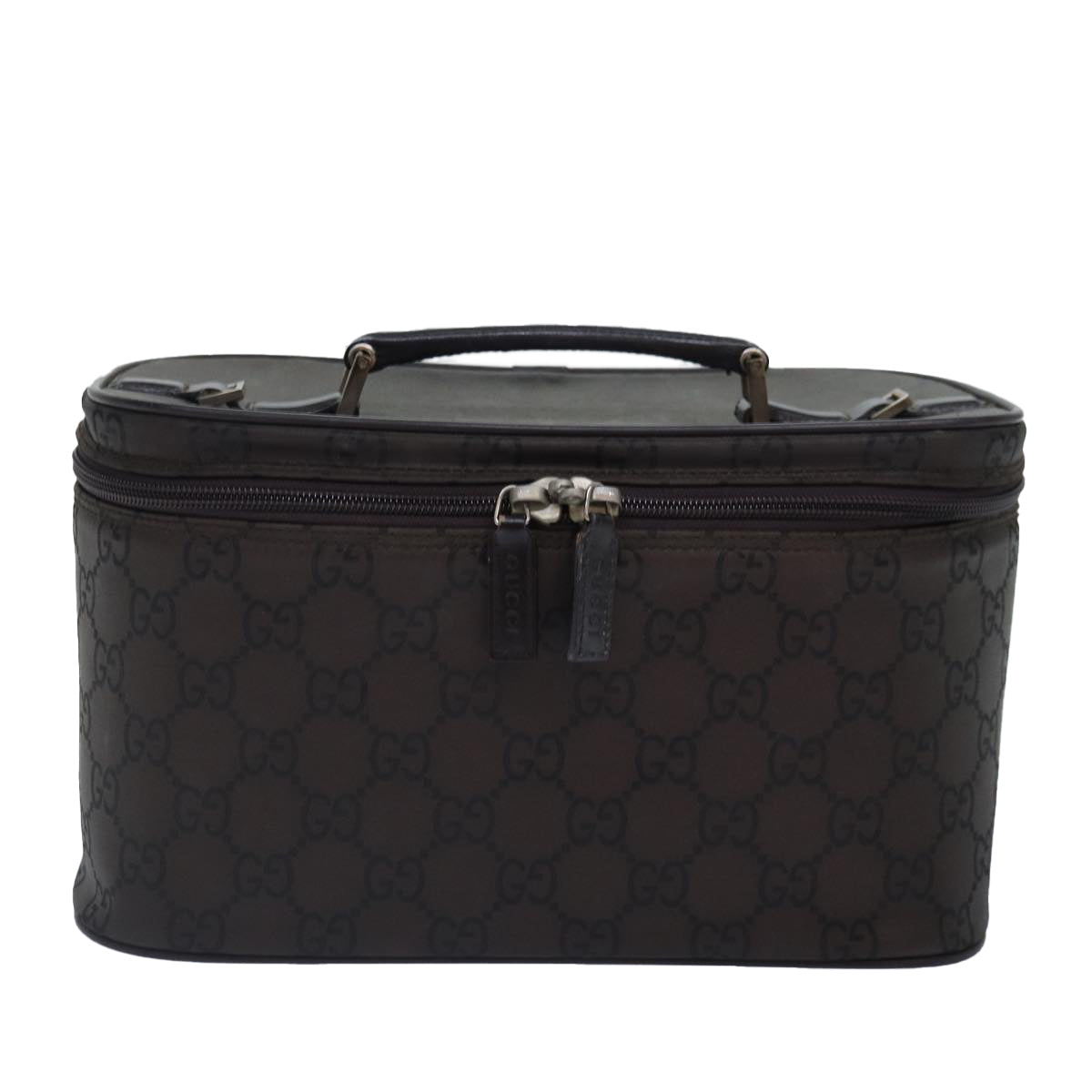 GUCCI GG Canvas Vanity Hand Bag Black Silver 013 0081 bs16857