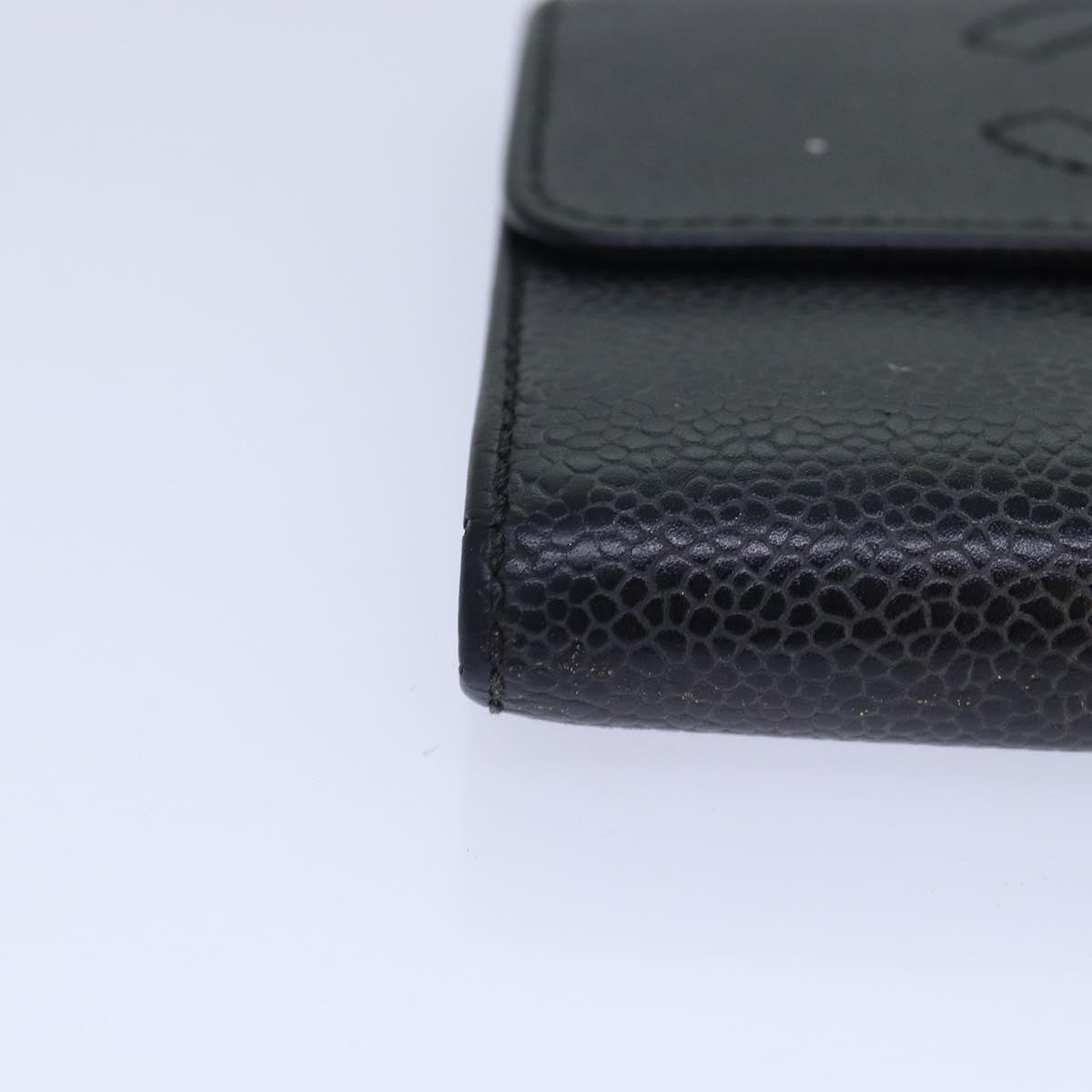 CHANEL COCO Mark Wallet Caviar Skin Black CC bs16881