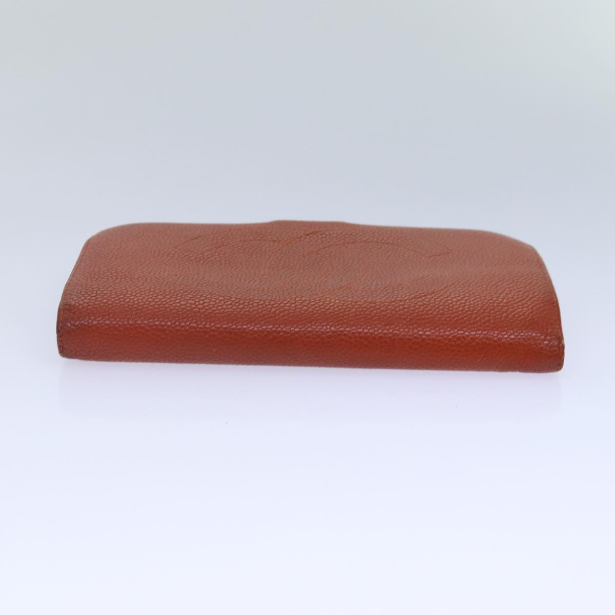 CHANEL COCO Mark Wallet Caviar Skin Orange Gold CC bs16889