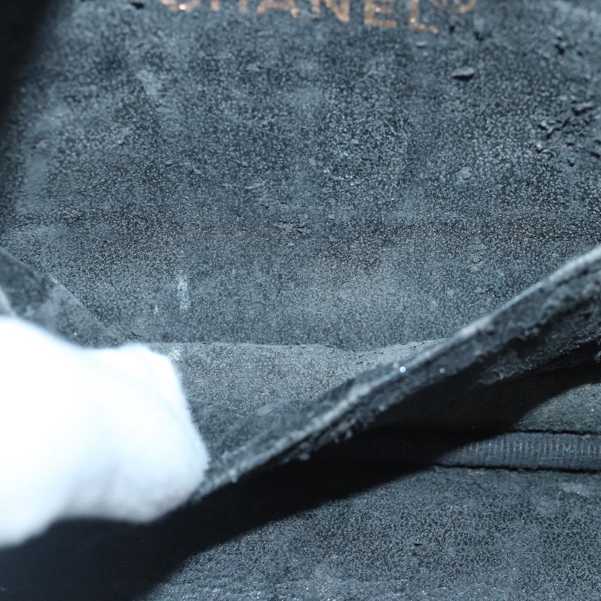 CHANEL COCO Mark Vanity Pouch Caviar Skin Black Gold CC bs16979