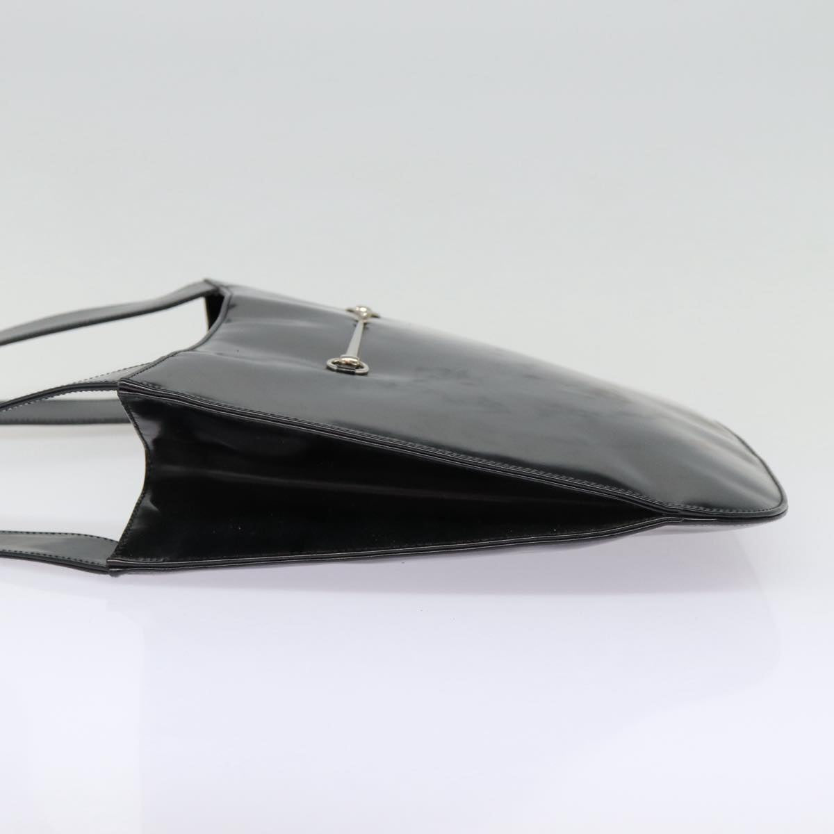 GUCCI Shoulder Bag Patent leather Black Silver bs17018