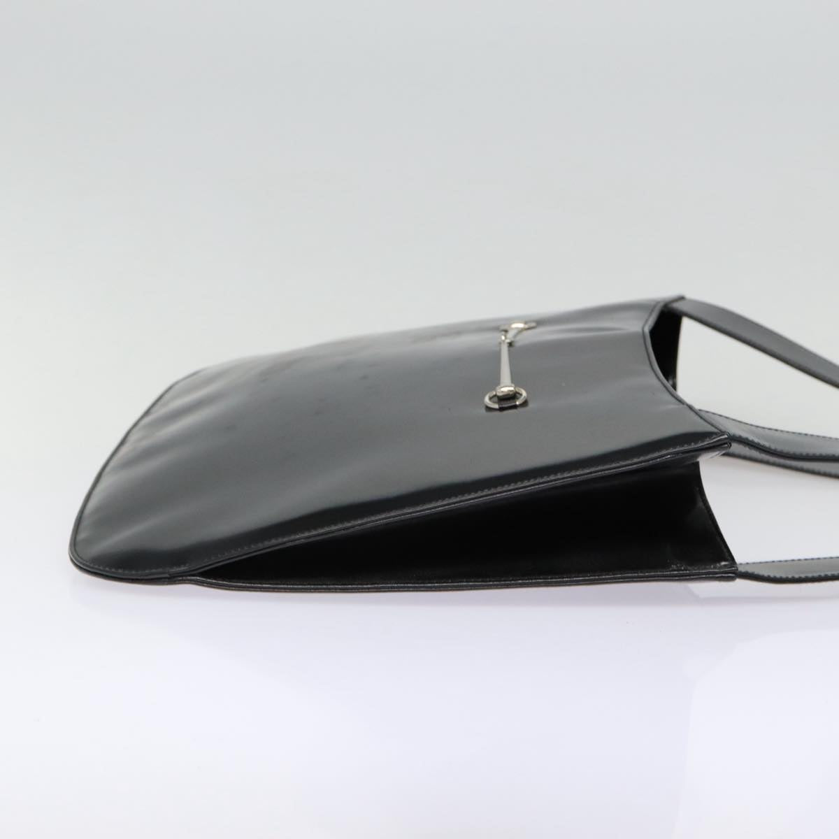 GUCCI Shoulder Bag Patent leather Black Silver bs17018