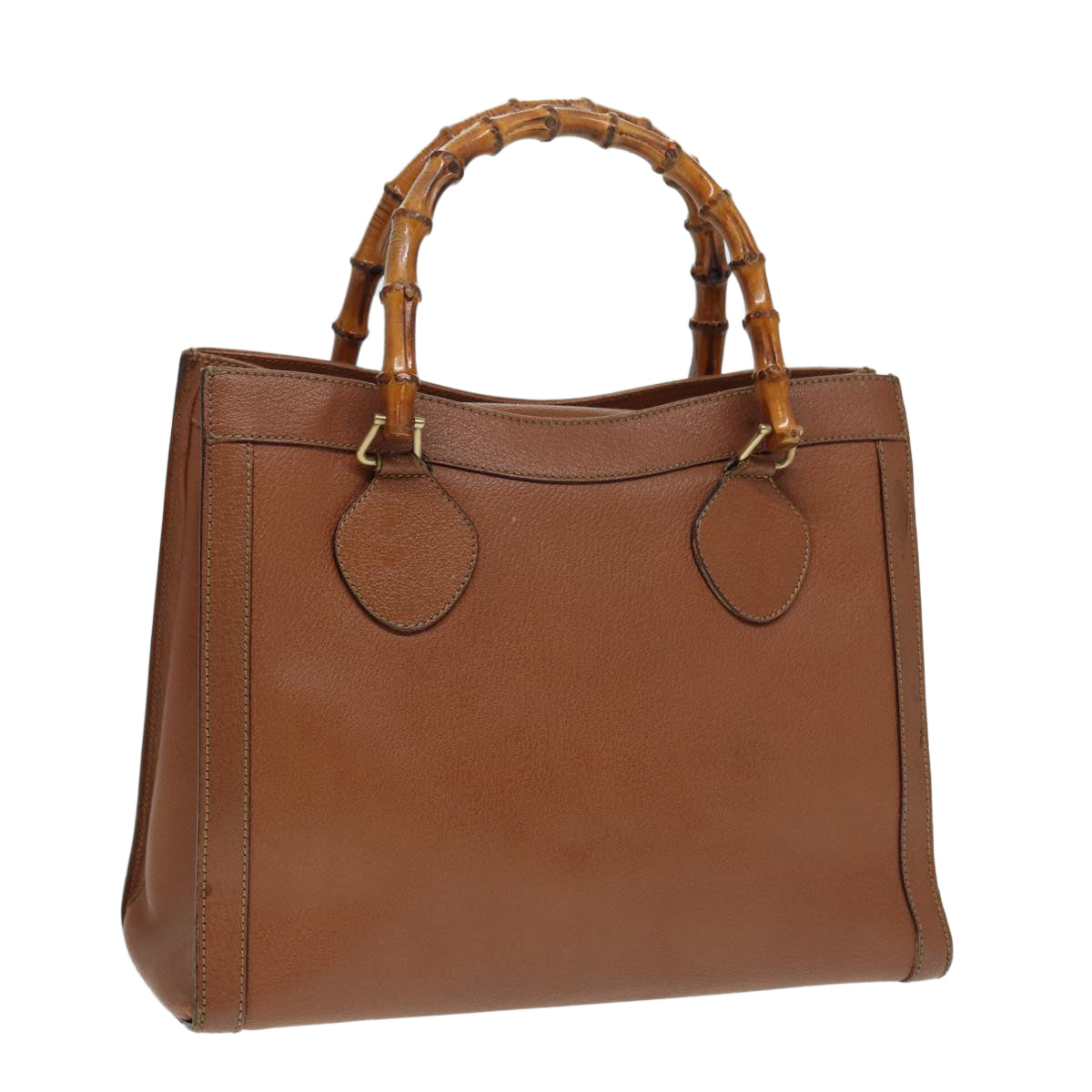 GUCCI Bamboo Hand Bag Leather Brown Gold 002 1186 0260 bs17019